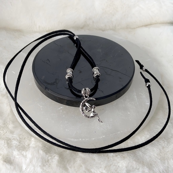 π΄Fairy & moon adjustable black choker necklace - Picture 9 of 10